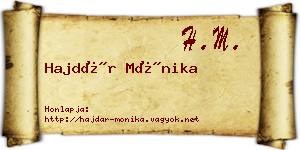 Hajdár Mónika névjegykártya